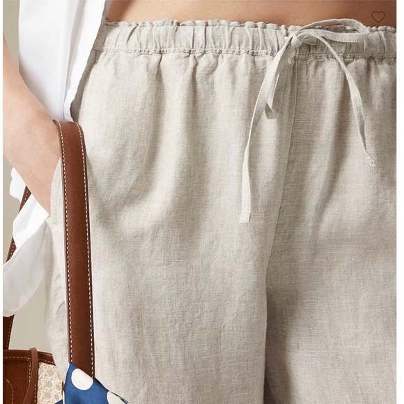J Crew Flax Linen Soleil Pants Elastic Drawstring Waist SZ XS - Picture 2 of 13